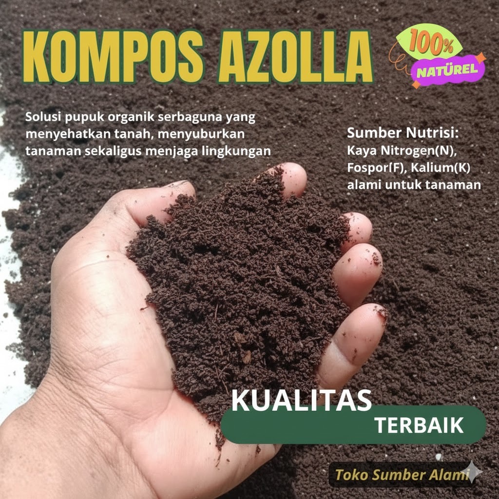 Pupuk Kompos Azolla Microphylla Kering 500gr - Pupuk Organik Kaya NPK