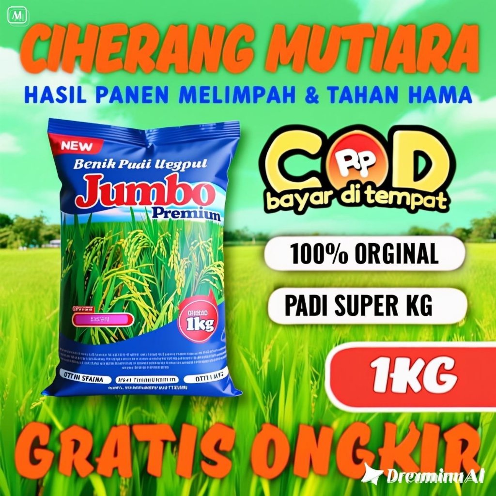 SANGHYANG SRI- Benih Padi Bibit Padi CIHERANG MUTIARA Kemasan Original Super Premium Neto 1kg