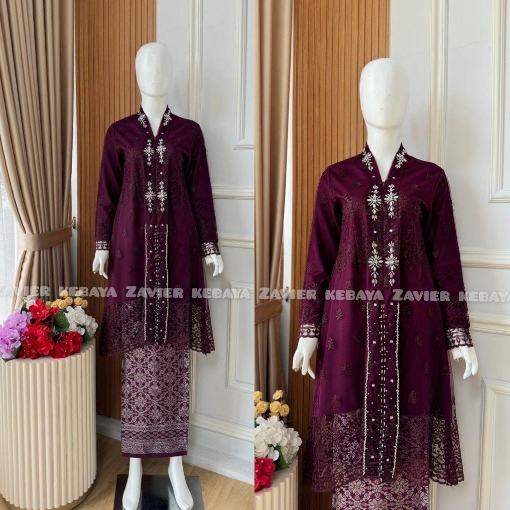 Setelan kebaya tunik Tile/Tunik Tile premium/Kebaya Tunik/Kebaya modern/Kebaya wisuda/Kebaya Tile Bu