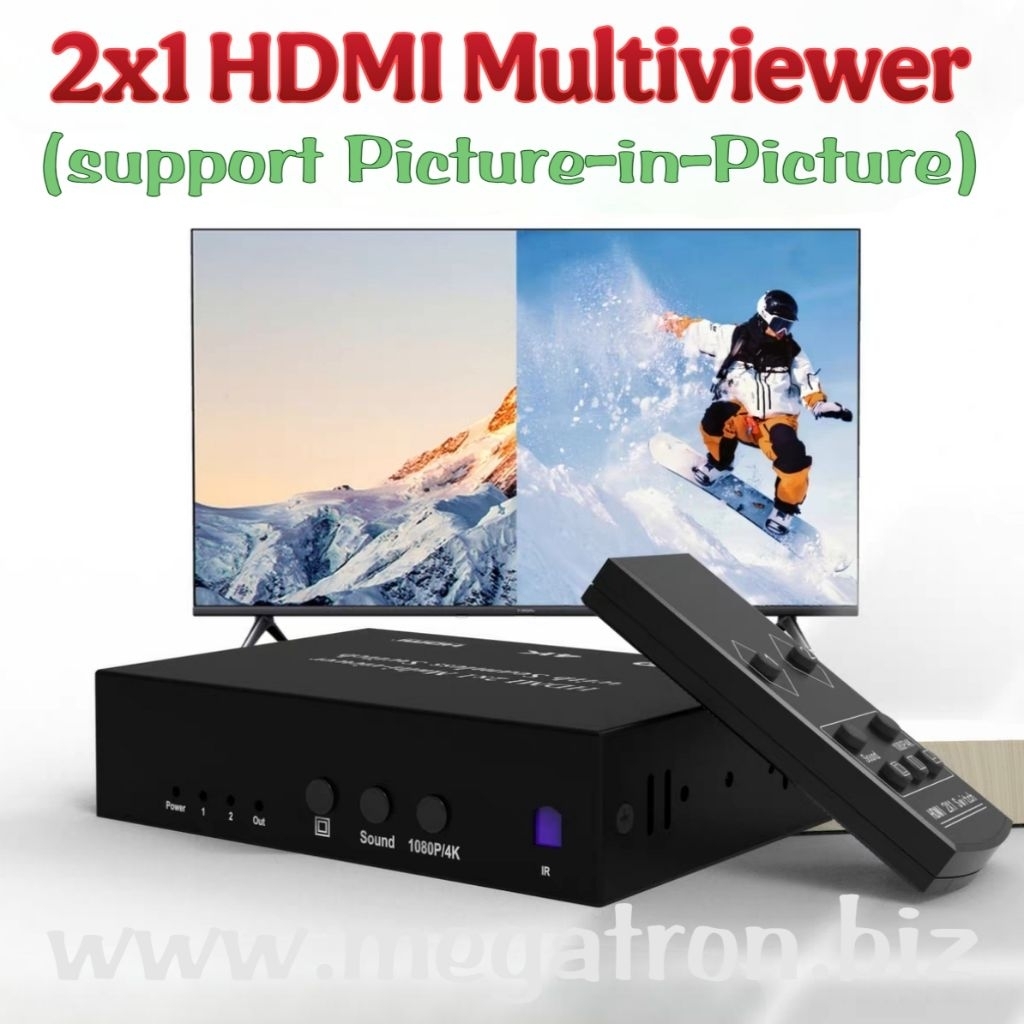 HDMI Multi-Viewer 2x1 (menggabungkan 2 input HDMI dalam 1 layar) - support PIP