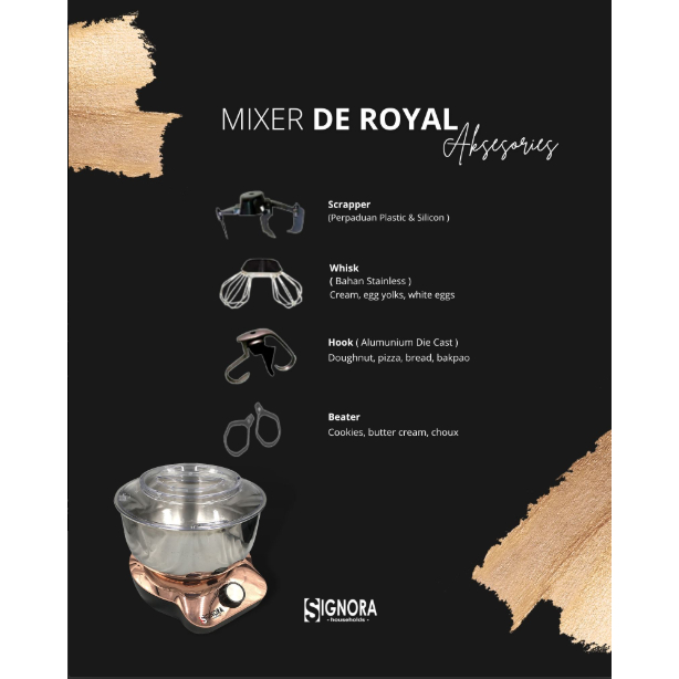 Signora Mixer De Royal, kapasitas 500 Gr, Dengan Metal Gear