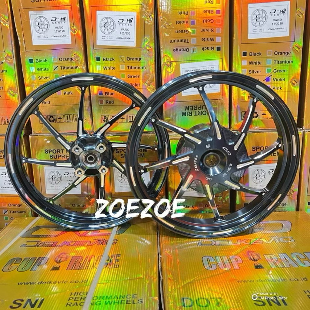 VELG DELKEVIC M8 VARIO 160 ABS VARIO 160 CBS PELEK VELG DND VARIO 160 ABS CBS UKURAN 185/215 RING 14