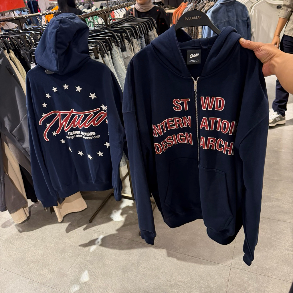 Jastip. Hoodie Zipper Logo STWD Pull&Bear (MAN) READY SIAP KIRIM