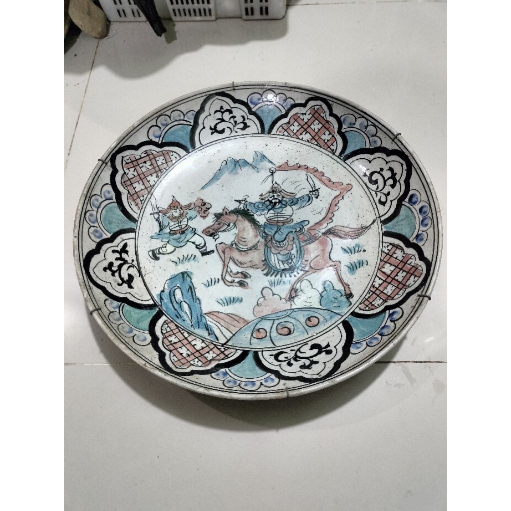 Piring antik china porselen dia40cm anti basi temuan