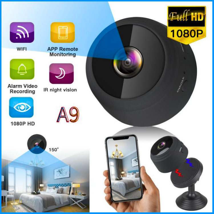 TERBARU Taffware CCTV Mini WiFi Pengintai Tersembunyi Tanpa Kabel Jarak Jauh IP Nightvision A9NV