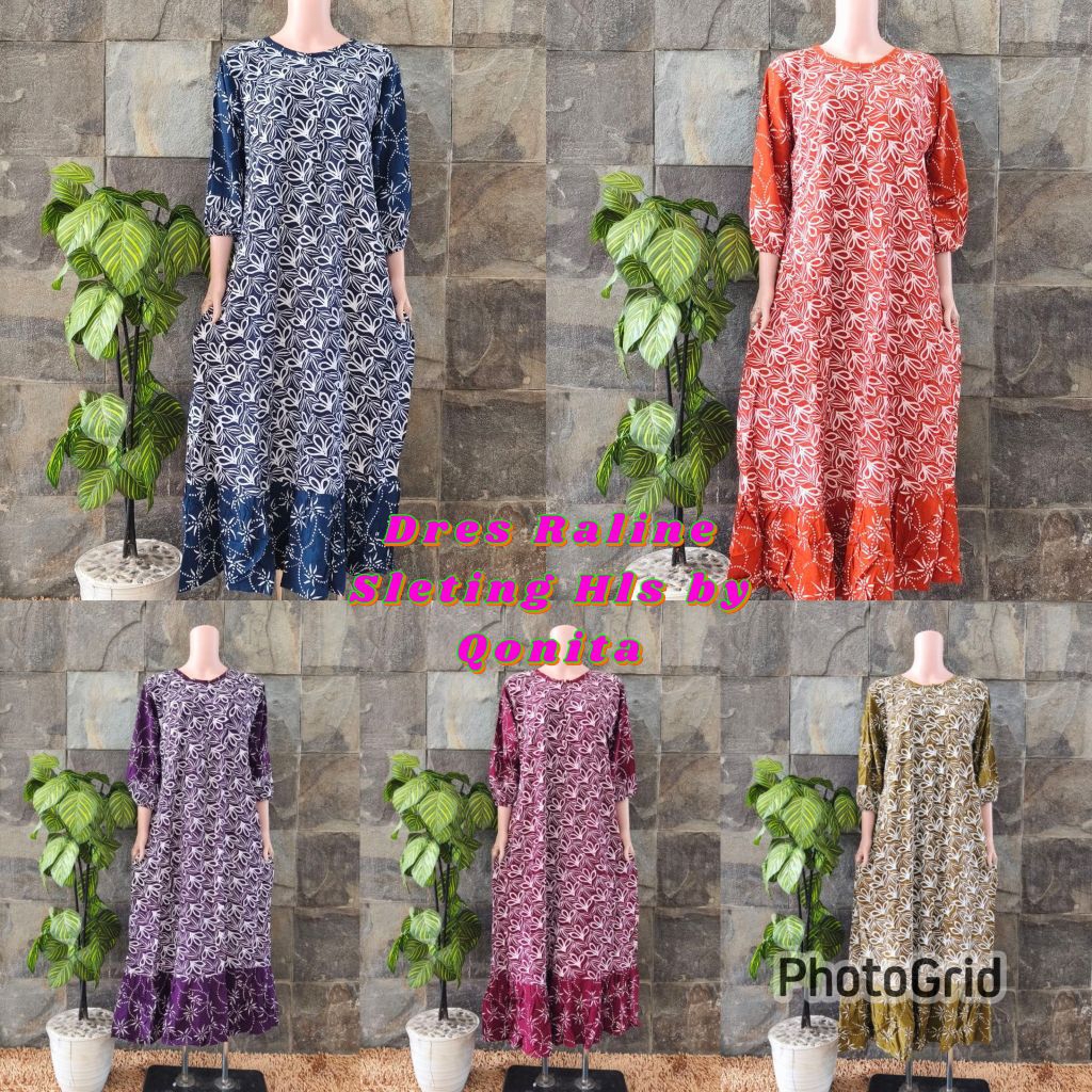 {LD 110 Cm} Daster Qonita Batik Pekalongan Dres Raline Sleting Hls