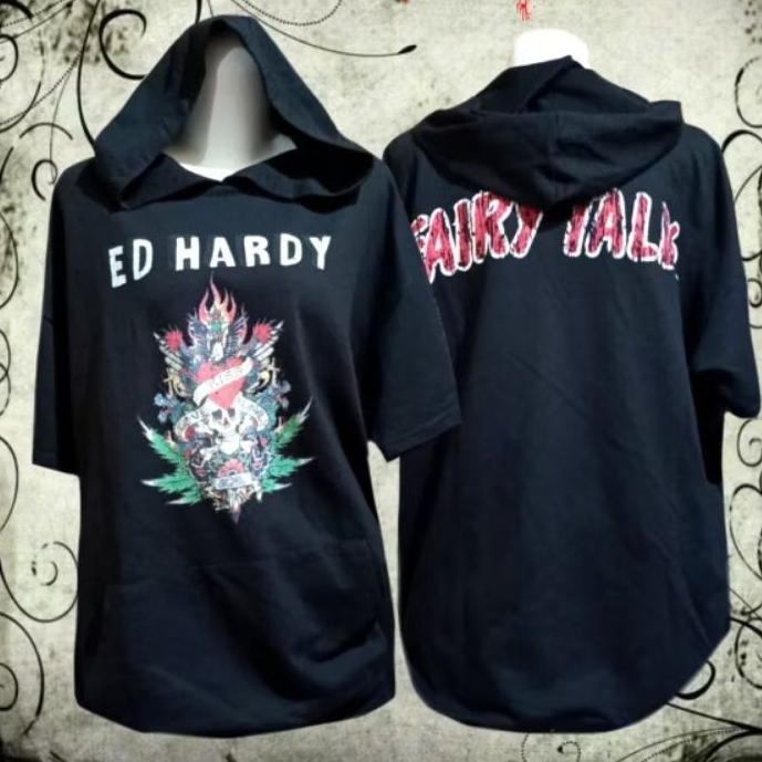 y2k ed Hardy black graphic Hoodie