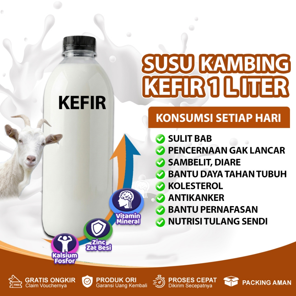 Susu Kefir 100% Original Terbuat Dari Susu Kambing Segar dan Murni Isi 1 Liter