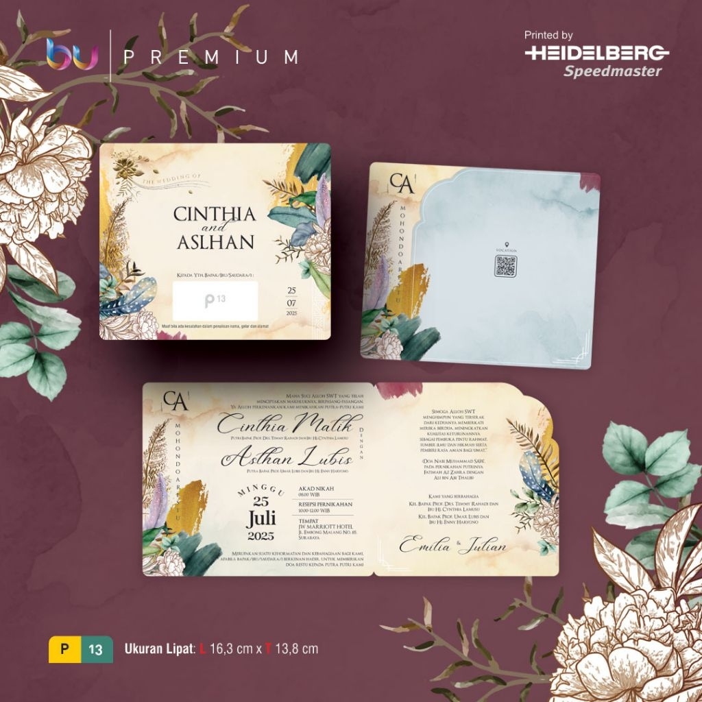 Blanko Undangan Kosongan BU Premium 13 FOIL (P 13)