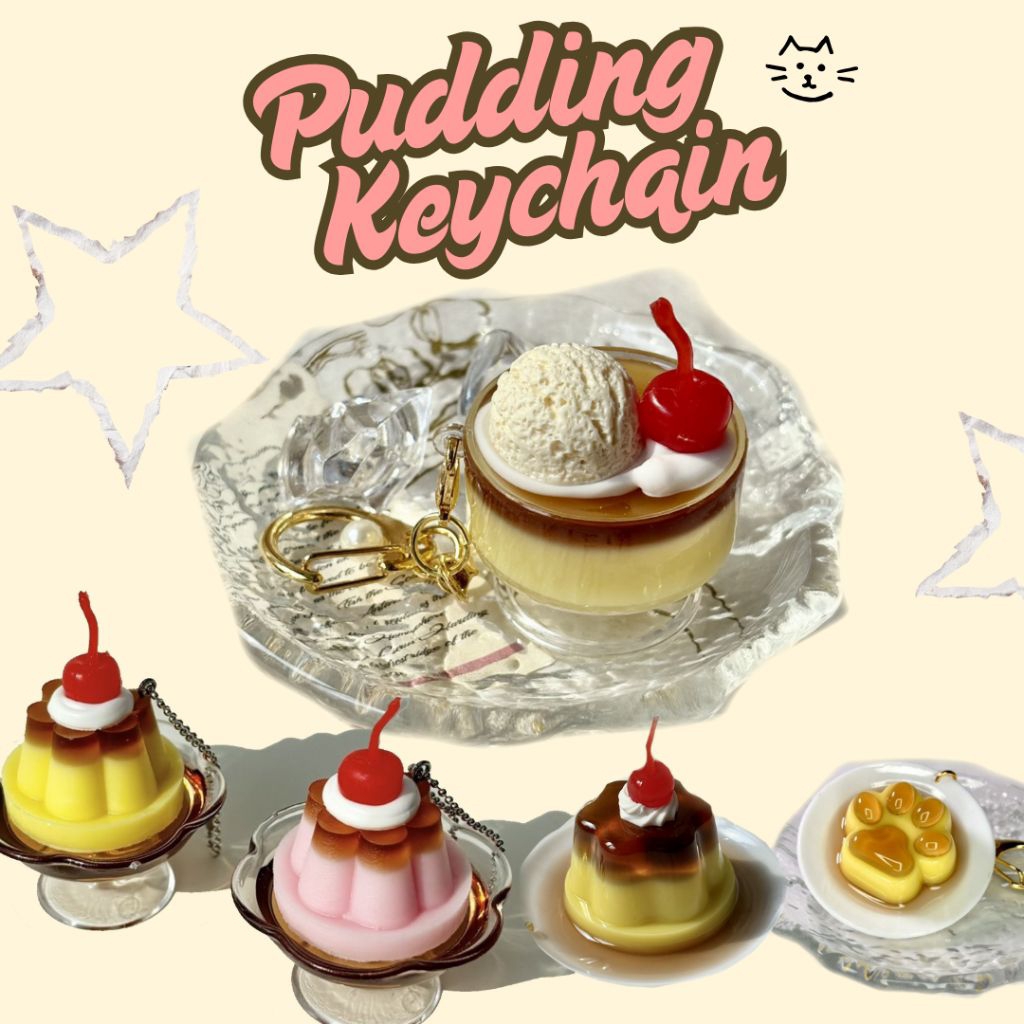 PUDDING KEYCHAIN, GANTUNGAN KUNCI PUDING HEISEI RETRO