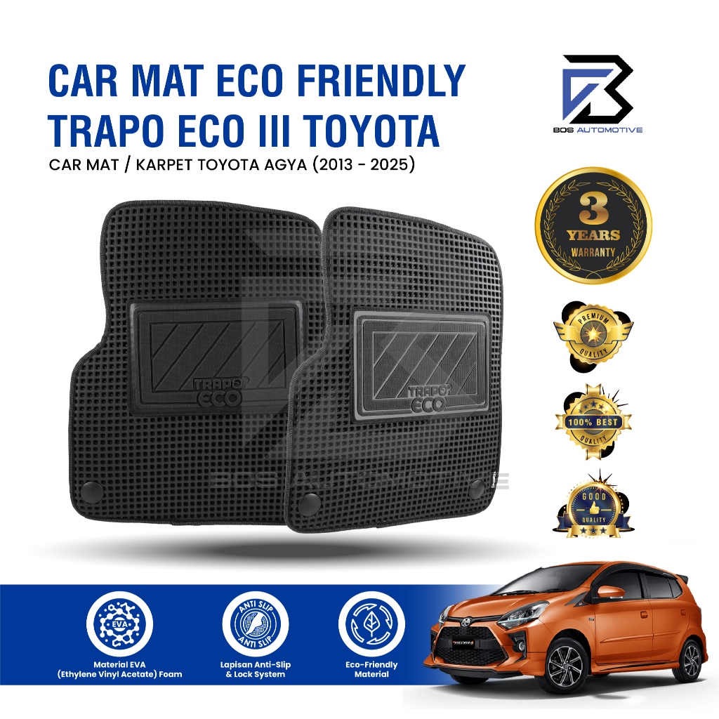 Karpet Mobil Toyota Agya (2013-Sekarang) - Karpet Mobil Fullset Premium Anti Slip - Carmat Trapo Eco