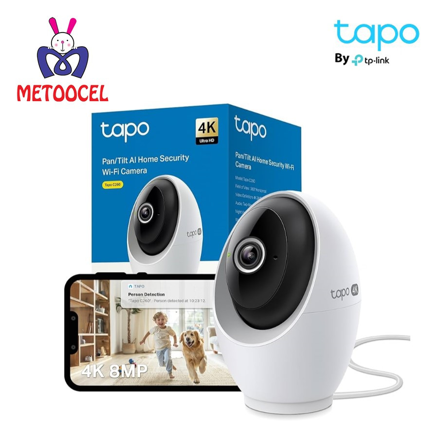 Tapo C260 4K 8MP WiFi Home Security Camera 18x Digital Zoom Indoor CCTV 360º