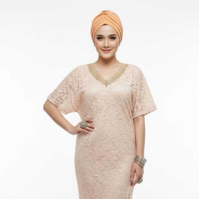 Eprise Kaftan N - HP45B Cream Brukat | Gaun Maxi Wanita Muslim | Dress Kaftan | Dress Lebaran