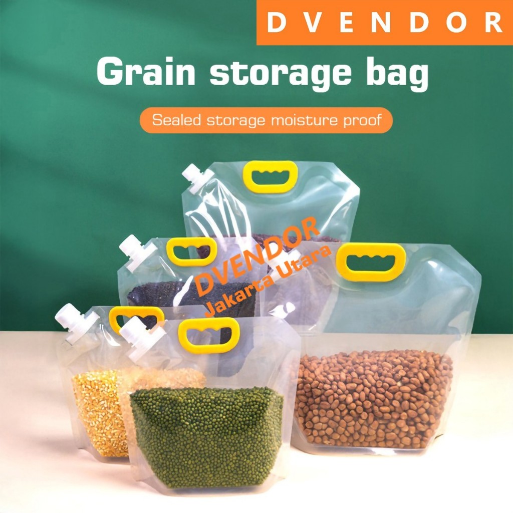 [DVENDORTOOL_01] Kantong Jerigen Lipat Transparan untuk Air dan Makanan | Wadah Portable Beras Gula 