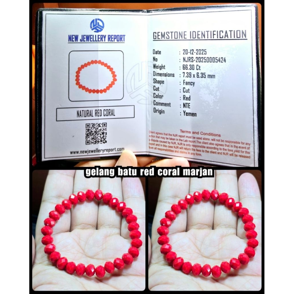 natural gelang batu Marjan coral asli 100% super ya