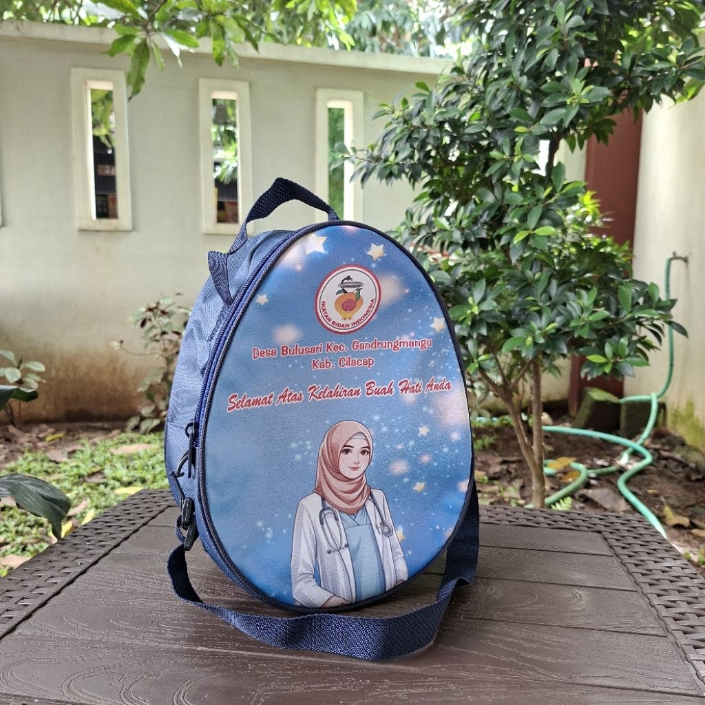 Tas Telur Slempang/Tas Souvenir Bidan/Hampers Lahiran Custom