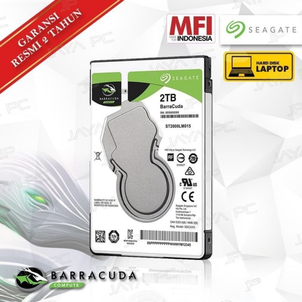 Seagate Laptop Barracuda 2TB 2.5" HDD/HD/Hardisk/Hardisk Internal