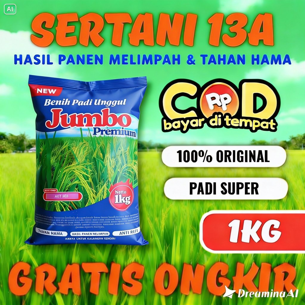 SANGHYANG SRI- Benih Bibit Padi SERTANI 13A Kemasan Original Super Premium Neto 1kg