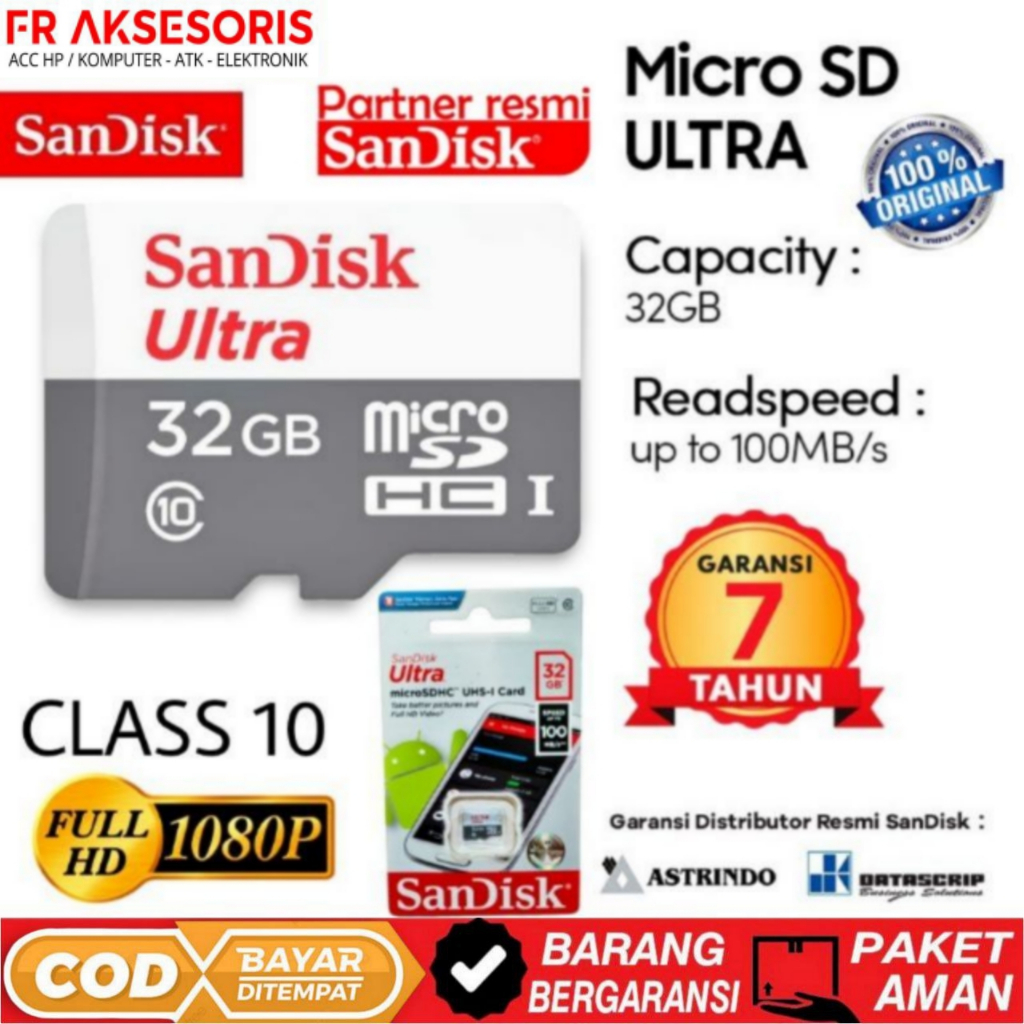 Memory card 32GB Sandisk Ultra Class 10 MMC 32GB SANDISK ORIGINAL