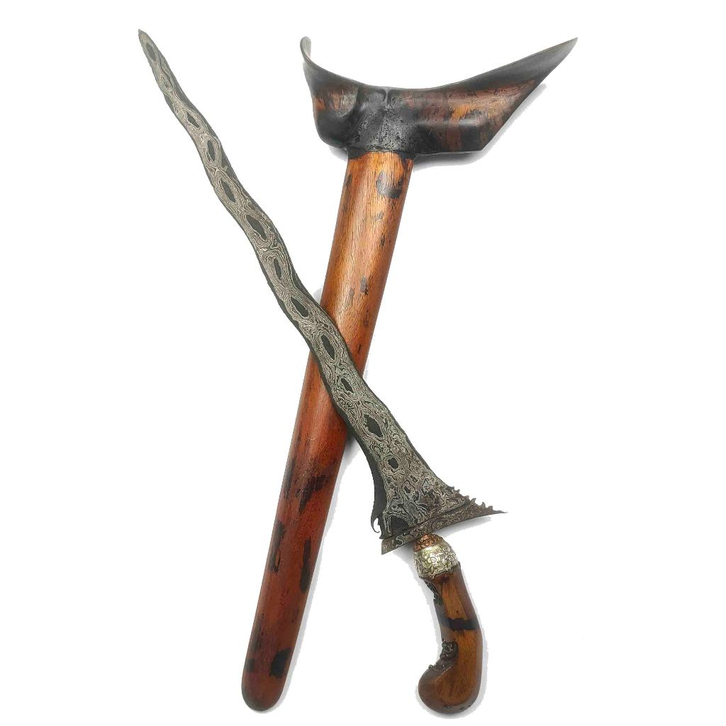 Keris Sempana Luk 9 Pamor Kulit Semangka Tangguh Kasultanan Cirebon