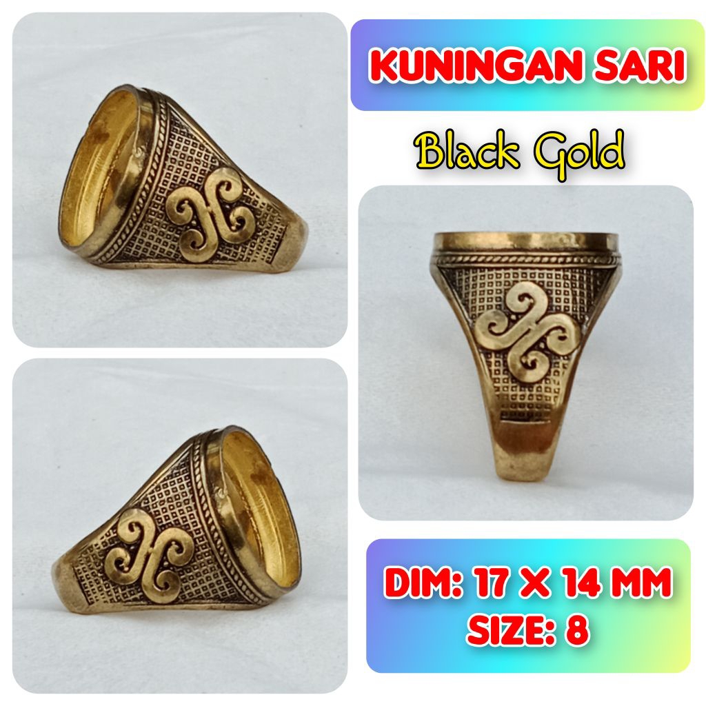 emban batu akik dan permata Kuningan perunggu.13