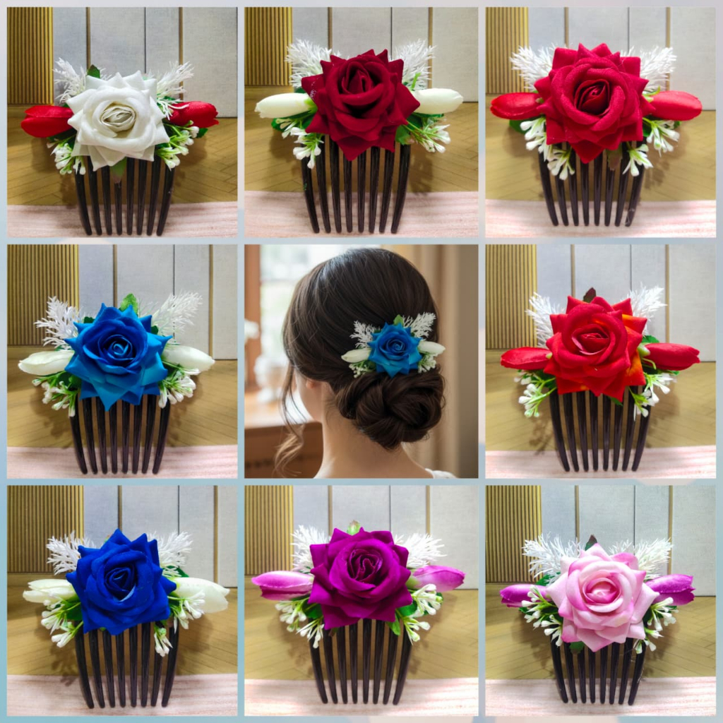 Hiasan Sanggul/Sirkam Bunga/Bunga Sanggul/Hiasan Sanggul Bunga Mawar Besar