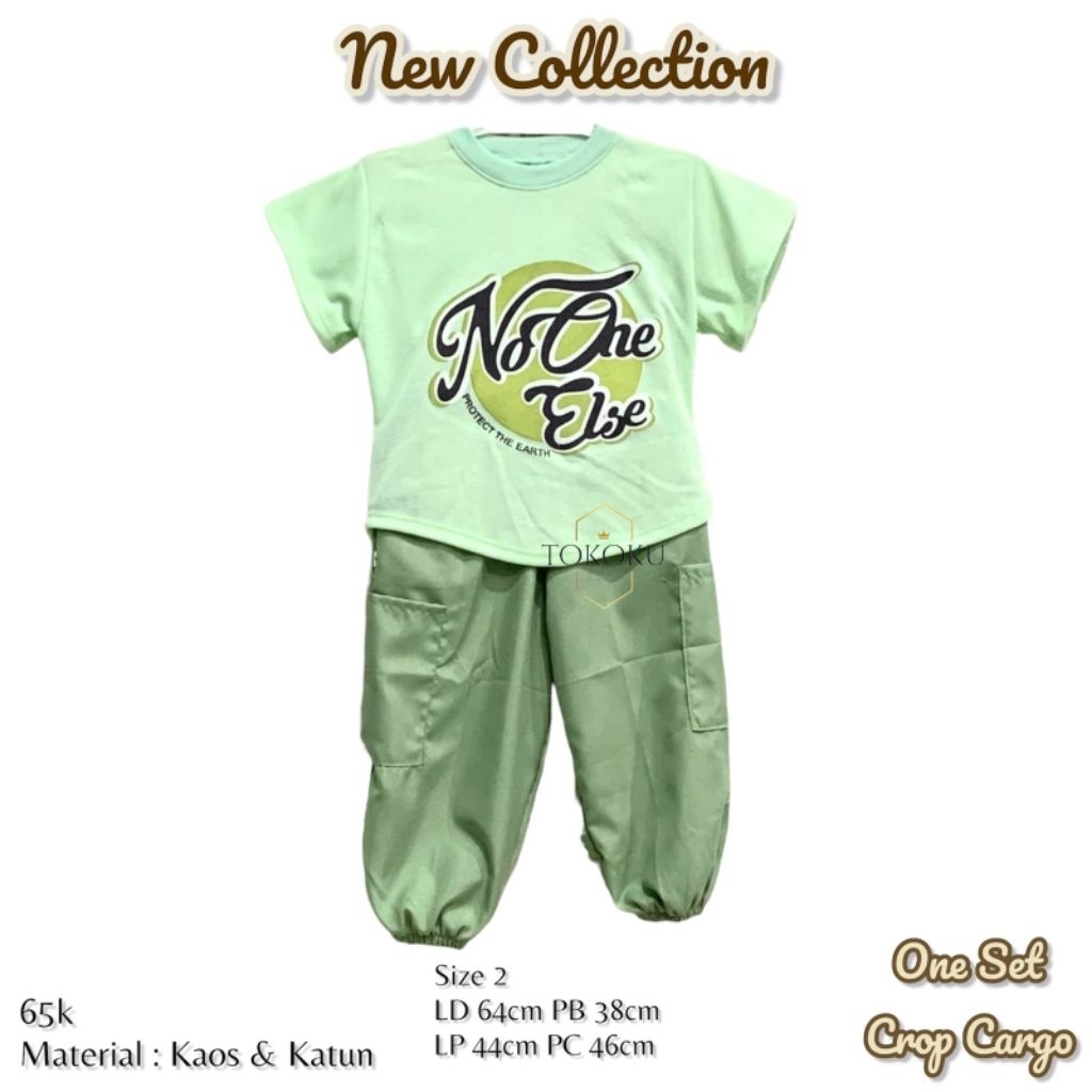 TOKOKU One Set Anak Perempuan Kaos Crop Joger Rayon Premium