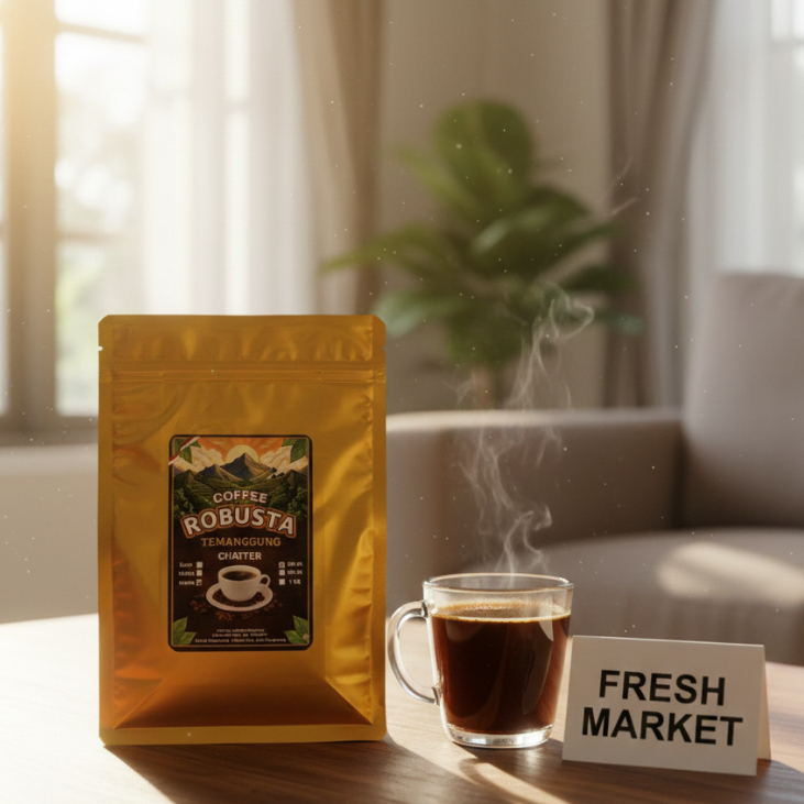 Kopi Bubuk / Kopi Robusta Temanggung Bubuk Kasar / Halal