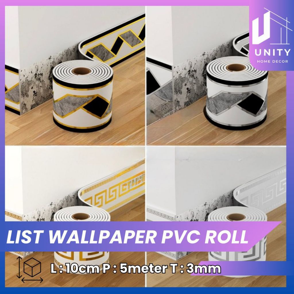 UNITY - List Wallpaper PVC Roll Lebar 10cm x Panjang 5meter List Stiker Dinding Roll Premium