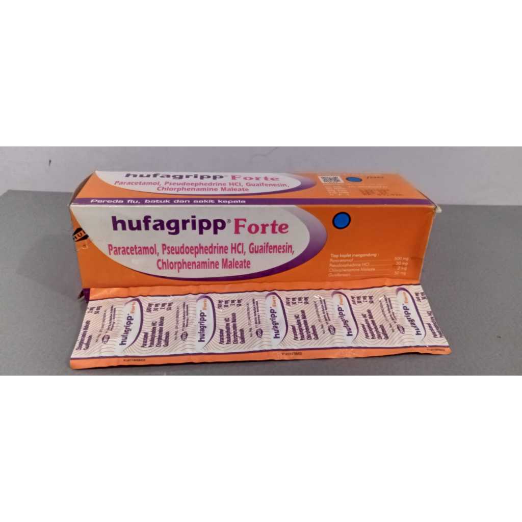OBAT UNTUK MERINGANKAN GEJALA BATUK, PILEK SERTA DEMAM  HUFAGRIP FORTE 10 STRIP X 10 TABLET