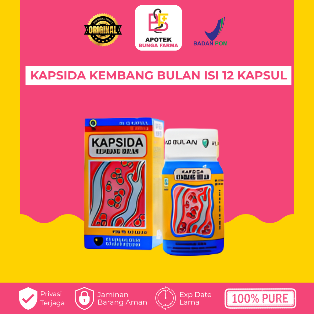 KAPSIDA KEMBANG BULAN ISI 12 KAPSUL - Obat Herbal - Obat Jerawat Koreng