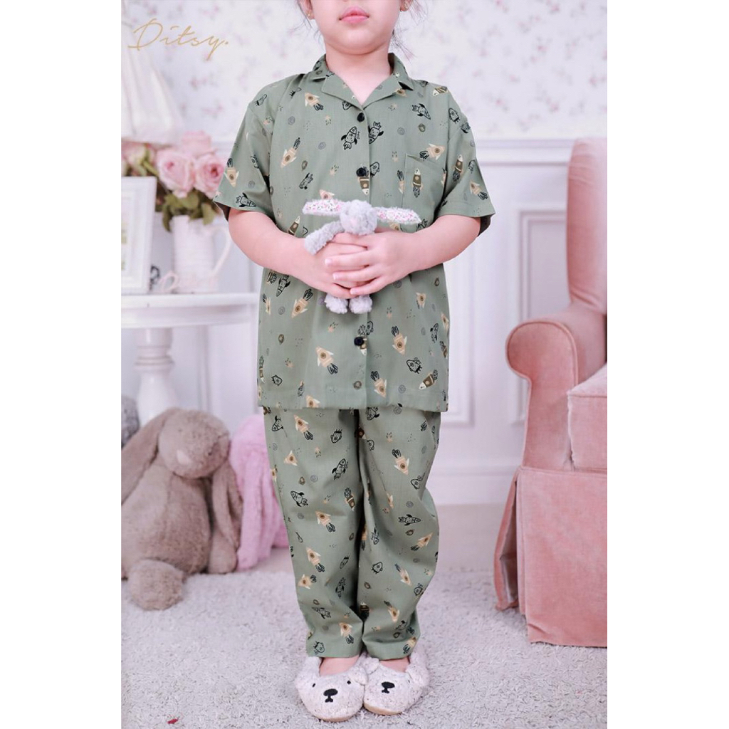 Little Ditsy Sleepwear Januari 2026 - Little Short Fusee Sage Pajamas (size 7)