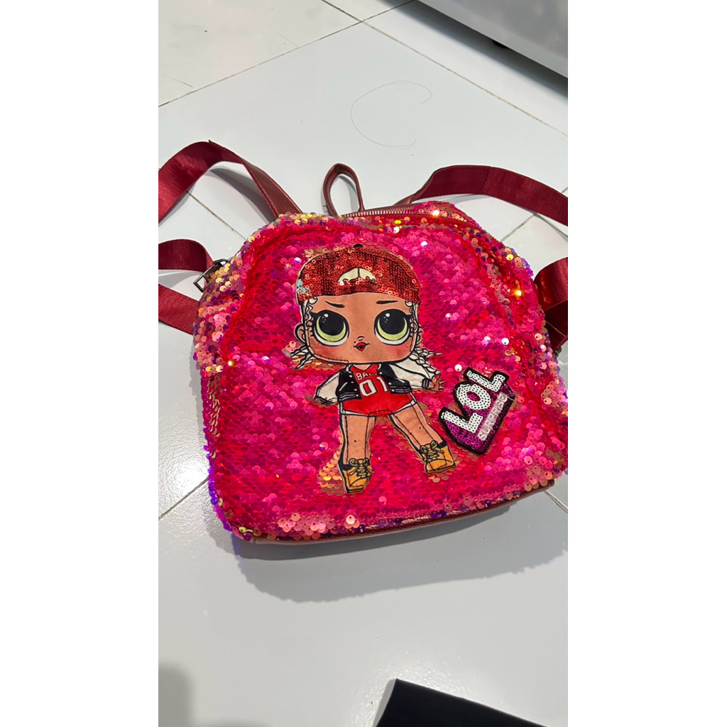 Preloved Tas ransel anak anak gambar LOL bisa swipe warna