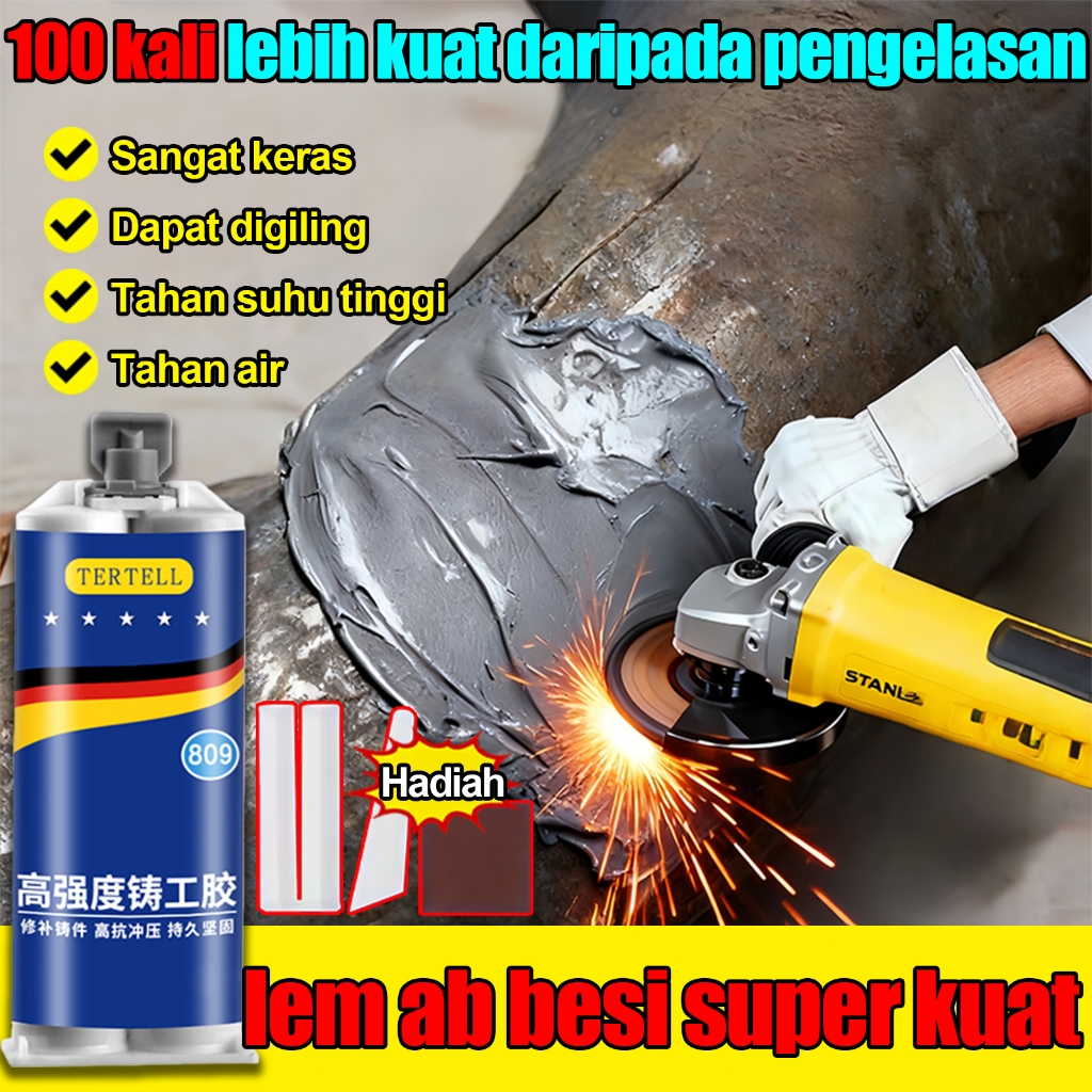 Lem ab besi super kuat tahan panas lem sealent anti bocor dan rembes knalpot bocor epoxy pvc plastik