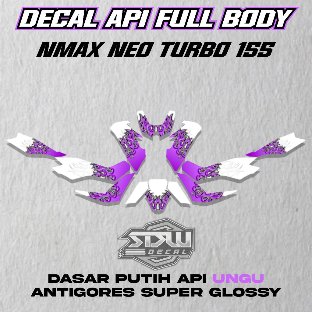 DECAL FULL BODY NMAX NEO TURBO 155 DECAL MOTOR MOTIF API ( YAMAHA NMAX NEO TURBO 155 )