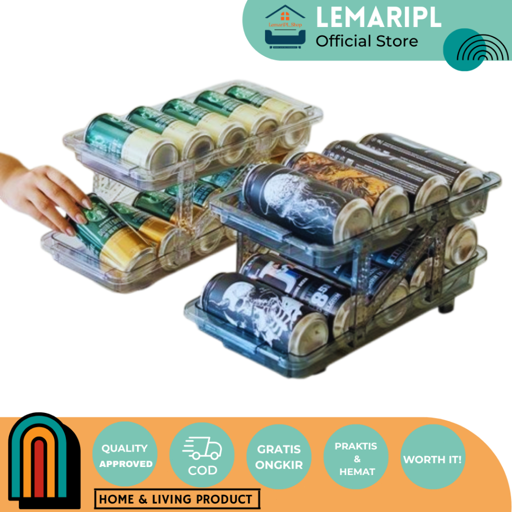 Lemaripl_Wadah Minuman Kaleng Estetik Tempat Minuman Kaleng Minimalis Rak Minuman Kaleng Transparant