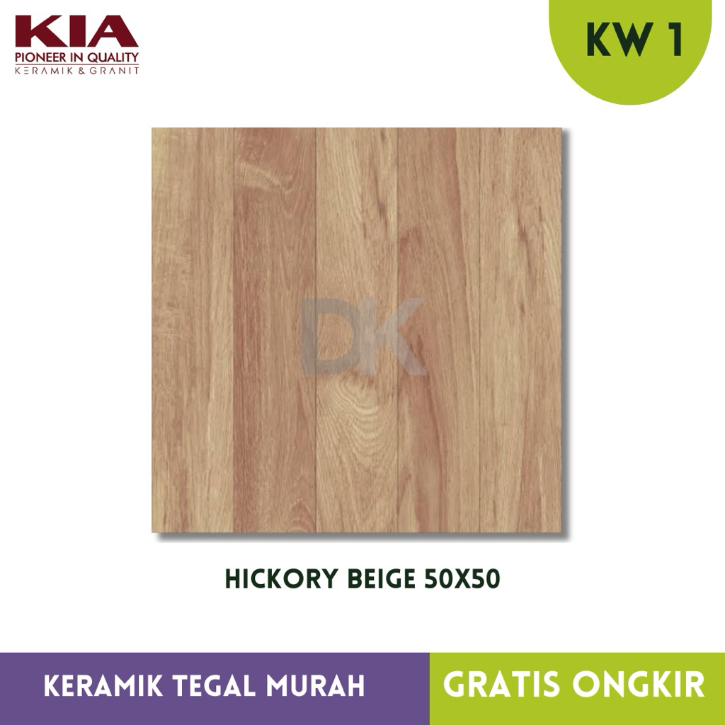 Keramik Motif Kayu 50x50 KIA Hickory Beige KW1
