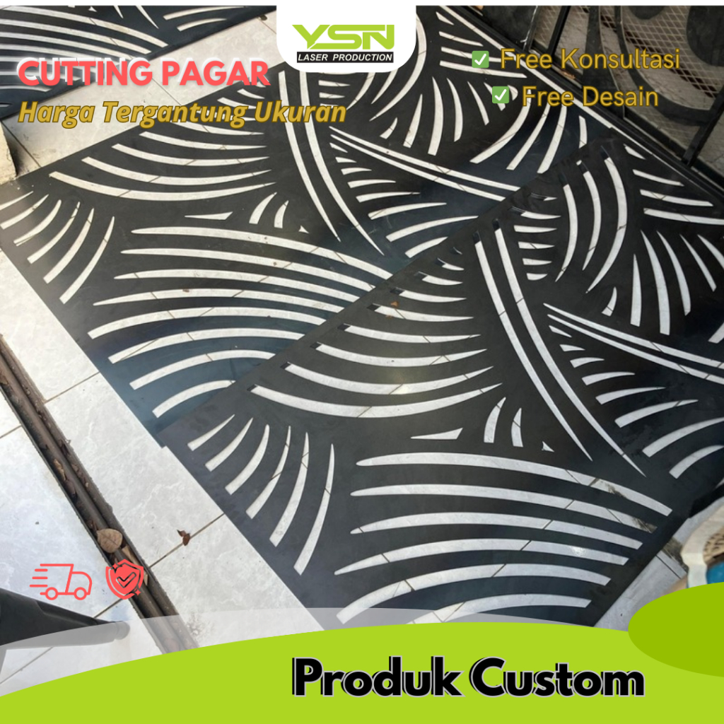 PLAT STAINLESS PAGAR CUTTING  LASER MOTIF | BISA CUSTOM