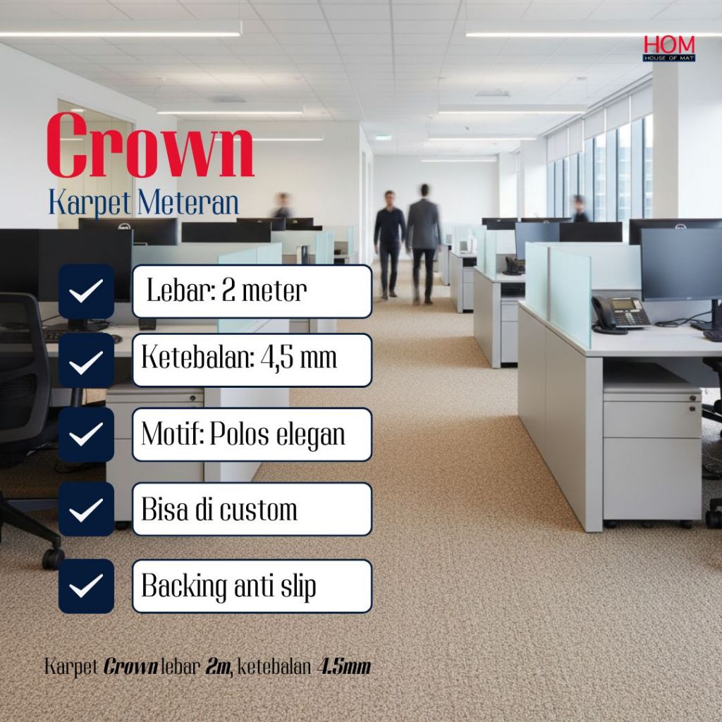 CROWN / Karpet Lantai Meteran / Karpet Kantor Hotel Mushola Sekolah