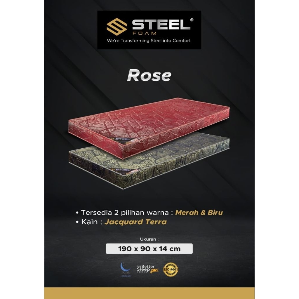 kasur tilam busa steel foam rose