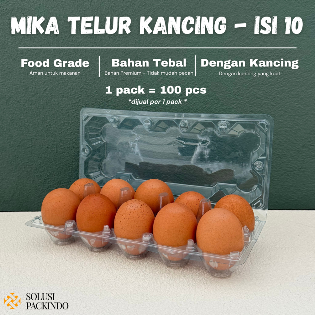 [ISI 50 PCS] Mika Tray Telur Kancing Isi 10 Butir Bahan Tebal | Box Telur Kancing Isi 10 Butir Tebal