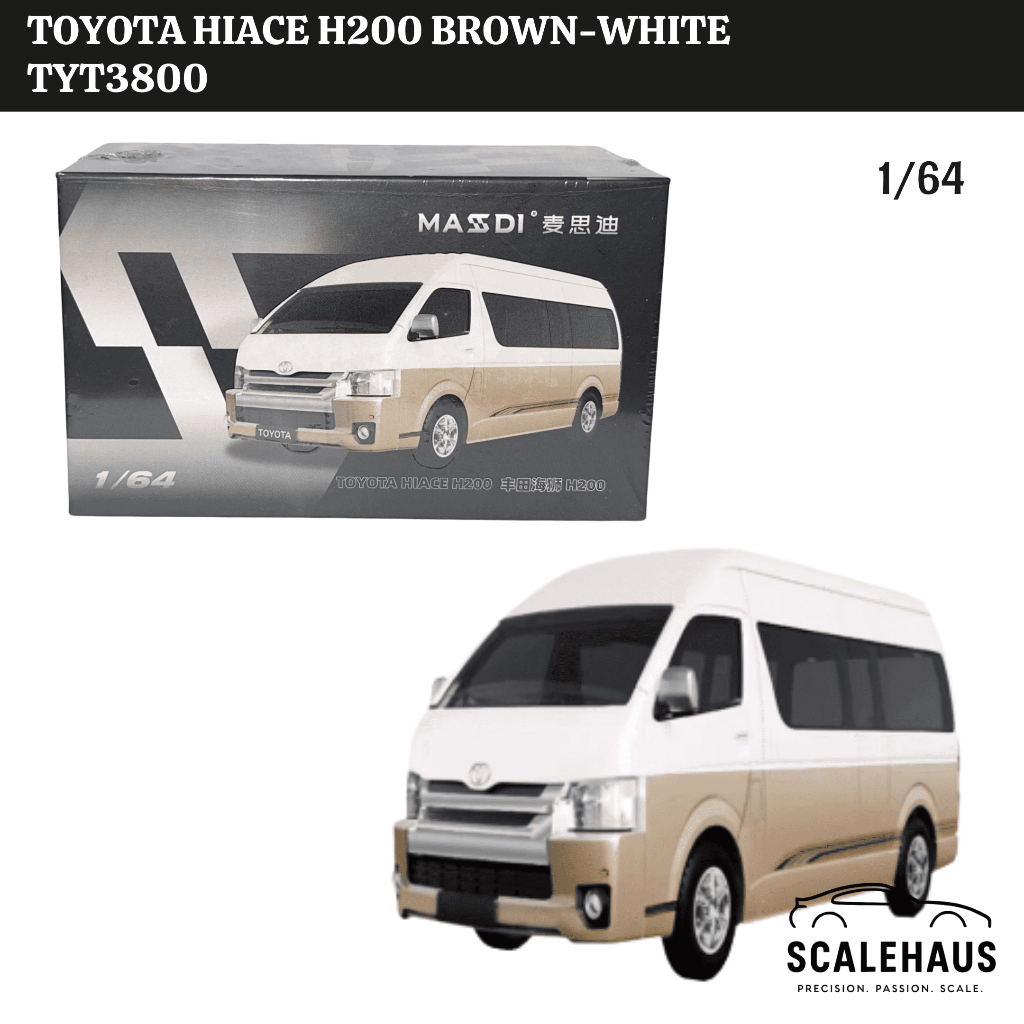 Masdi 1/64 Toyota Hiace H200 Brown-White