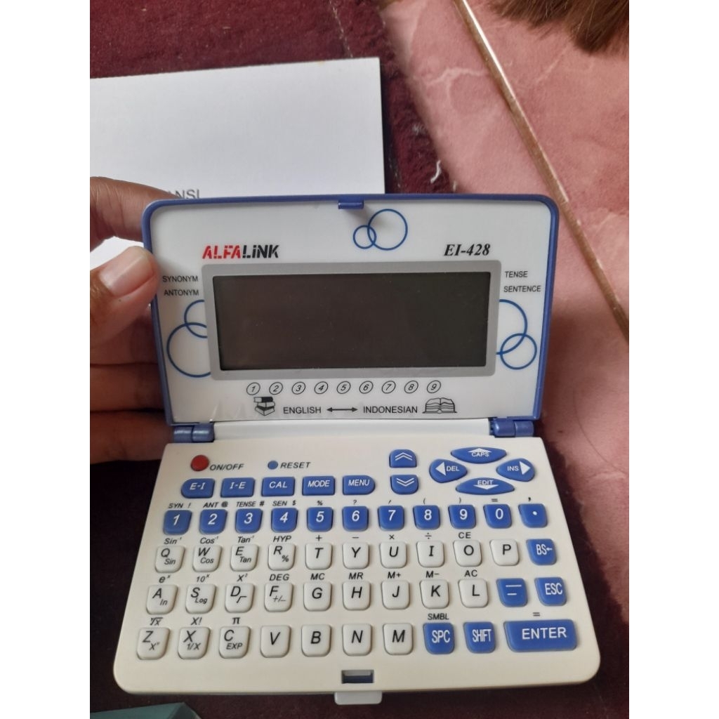 [PRELOVED] ALFALINK EI-428 FULLSET (KALKULATOR DAN KAMUS 4 BAHASA)
