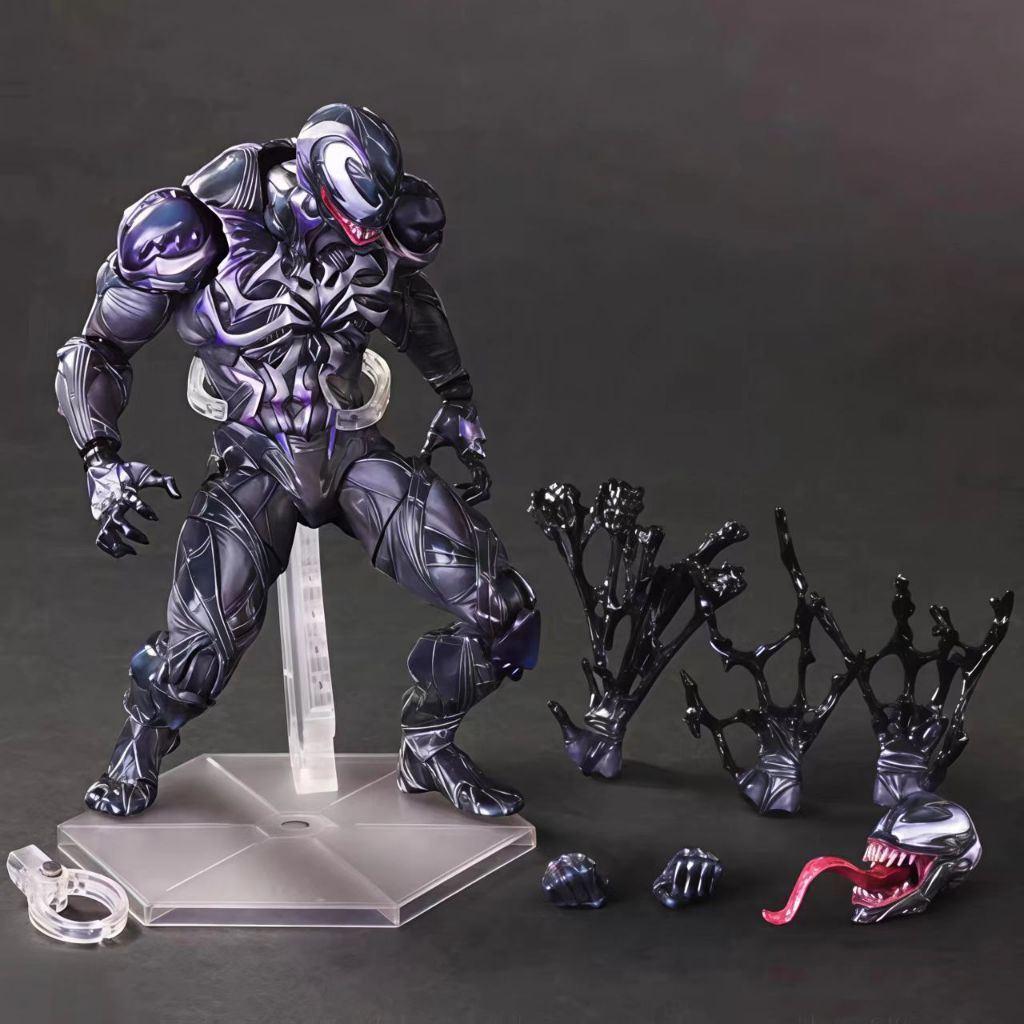 Figure Play Arts Kai Marvel Venom Variant Action Figure Venom Symbiote Koleksi Premium PAK Marvel Un