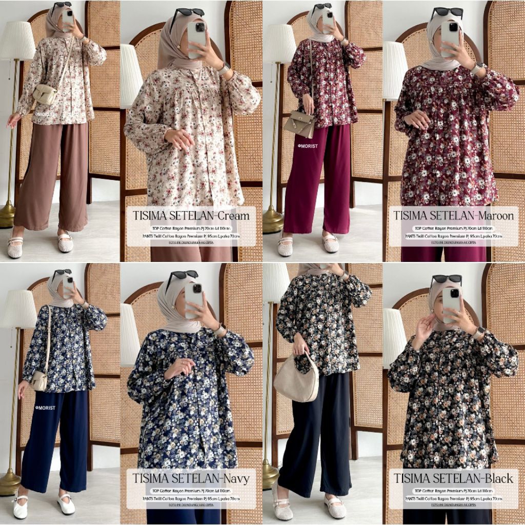 Tisima Set Setelan Oneset Pendek Jumbo Allsize Busui Premium Catton Rayon Original Ori Morist Berlab
