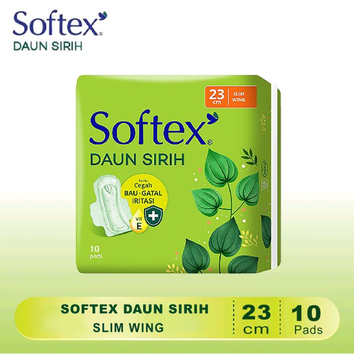 Softex Daun Sirih WING 23 cm isi 10 pads | Pembalut Softex Wanita