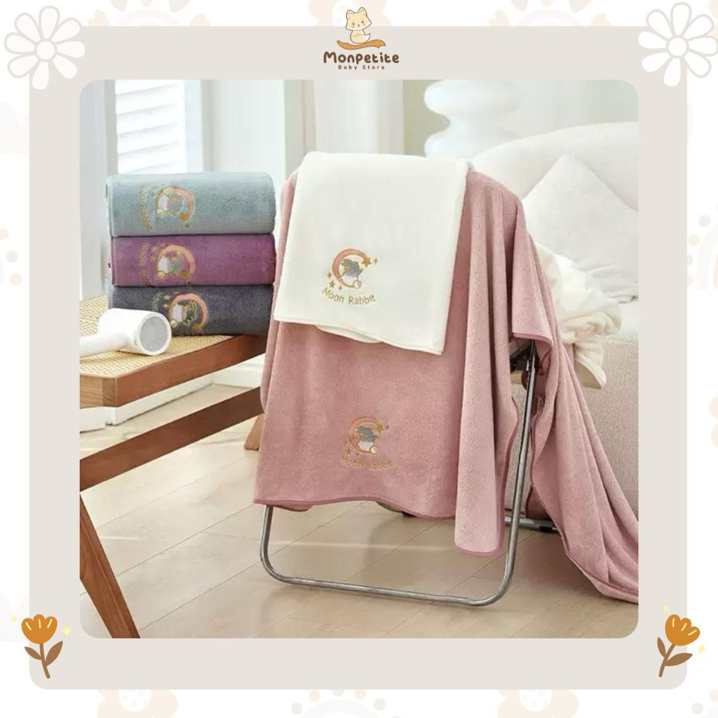 Monpetite handuk bayi lembut handuk anak handuk gambar lembut bayi handuk mandi bayi premium bamboo