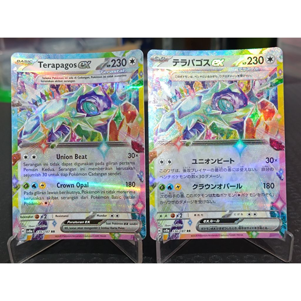 kartu pokemon TCG ori terapagos EX RR Indonesia japan