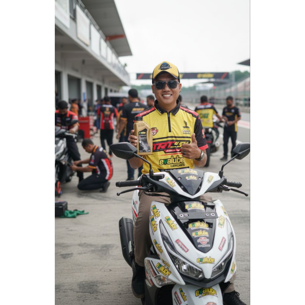 Oli Evalube Scootic RX Full Synthetic SAE 10W - 40 (1L) (Oli Motor Matic 150-160cc) Free Kanebo & As