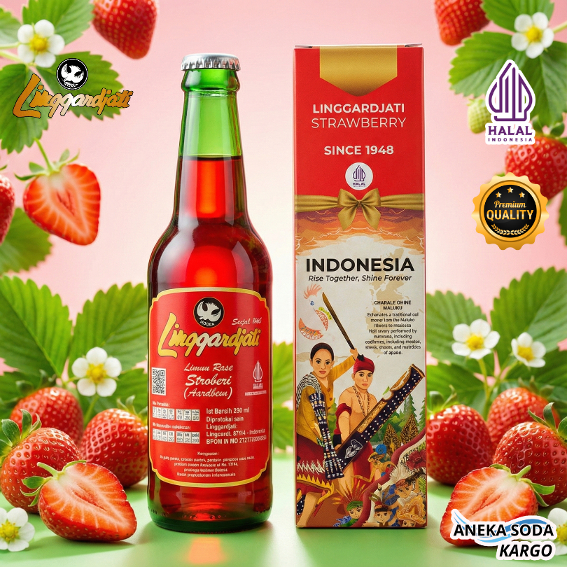 LIMUN LINGGARDJATI STRAWBERRY minuman bersoda 330ml | Halal & BPOM